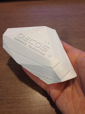 Decos building miniature with new 2014 logo