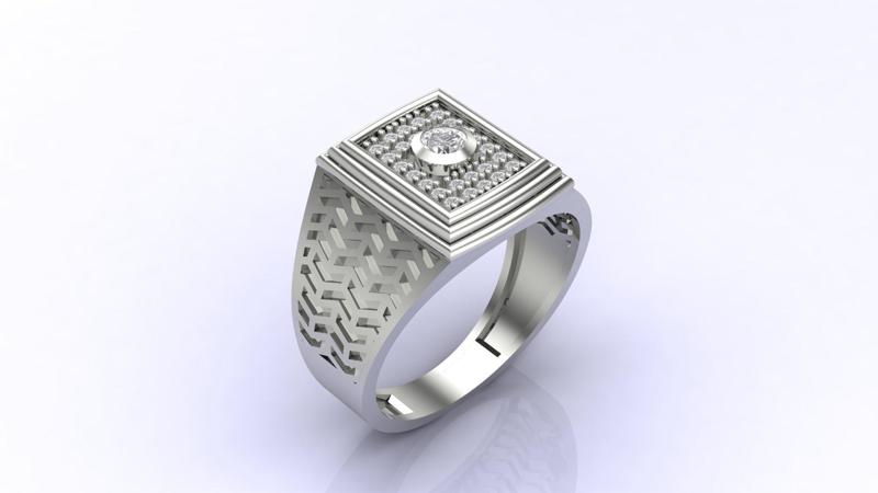 Gents Ring Print Ready STL 3DM Gents Rings Diamond Men Ring 3D print model