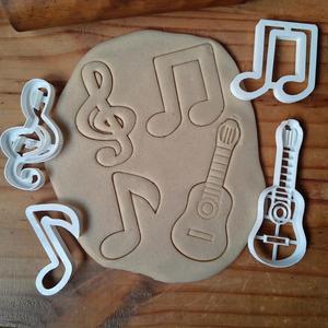x4 Guitar and music rhythmic figures - cutters - dough cookies