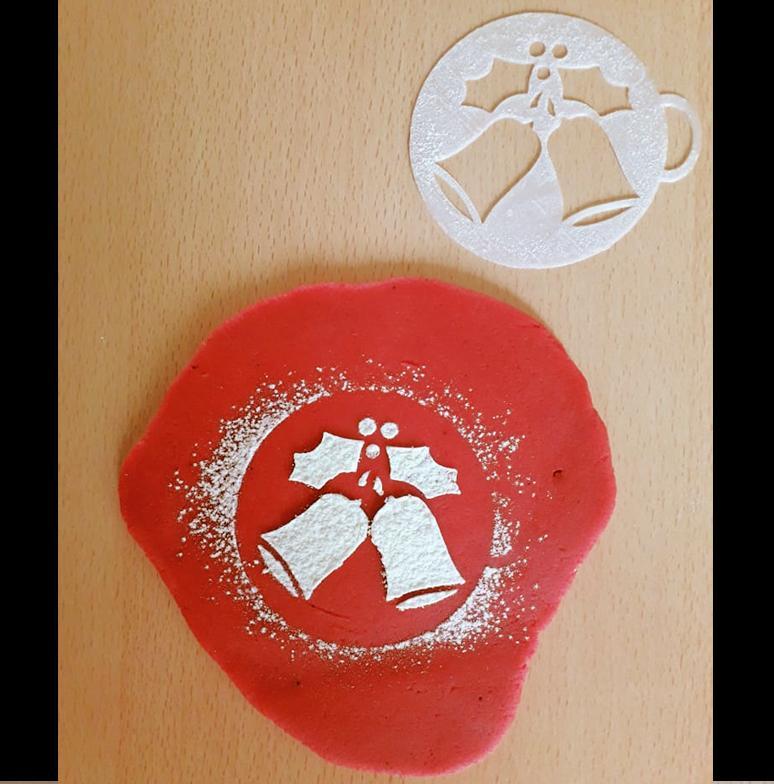 Stencil Christmas Bells - coffee, decoration, cookies, cakes