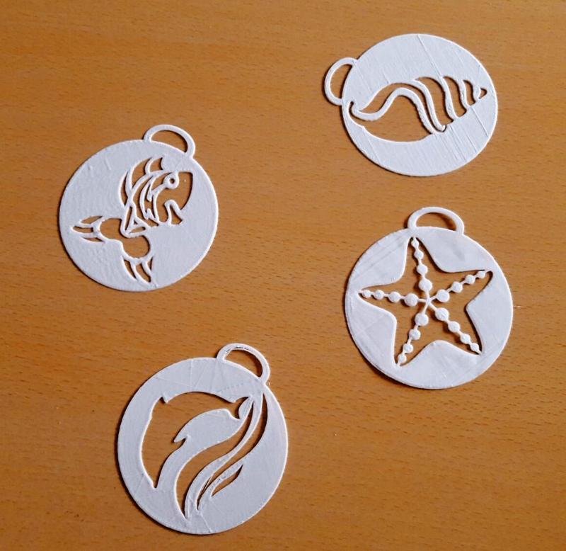 x4 ocean stencil - dolphin, starfish, sea shell, fish - cookie cutter