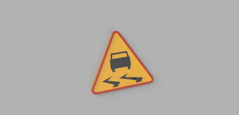 1/10 ROAD SIGN / ZNAK DROGOWY OSTRZEGAWCZY A15