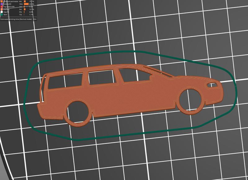 Volvo V70 2001-2008 side key silhouette