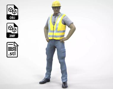 N3 Construction Worker 1 64 Miniature standing