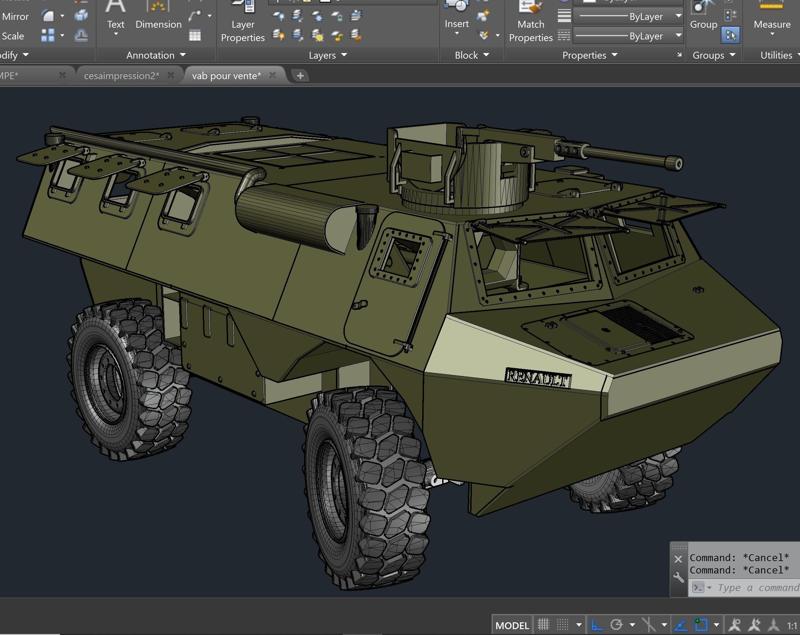 VAB Renault 1/10 bodywork