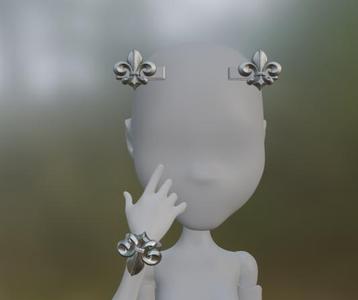 Rochelle Goyle hairclip and bracelet   Monster High