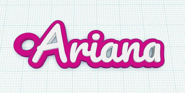 Fancy Keychain Name Tag - Ariana