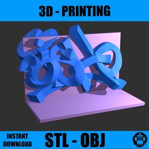 GRAFFITI, 3D sculpture by Bisho Sevillano, STL and OBJ digital file for 3D printing.