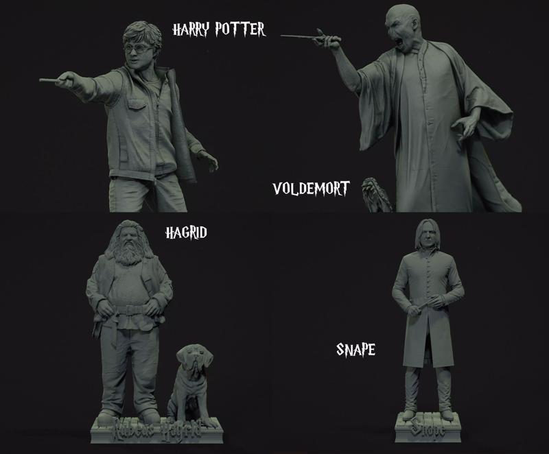 Harry Potter Voldemort Hagrid Snape 3D Print Ready Models 3D Model Collection