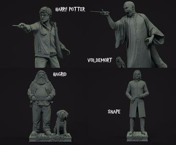 Harry Potter Voldemort Hagrid Snape 3D Print Ready Models 3D Model Collection