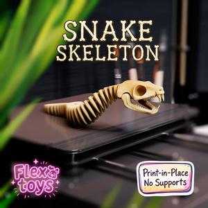 Flexi Snake Skeleton – Print-in-Place Articulated Toy