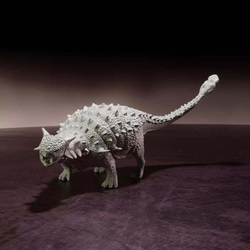 Ankylosaurus standing - pre-supported armored dinosaur