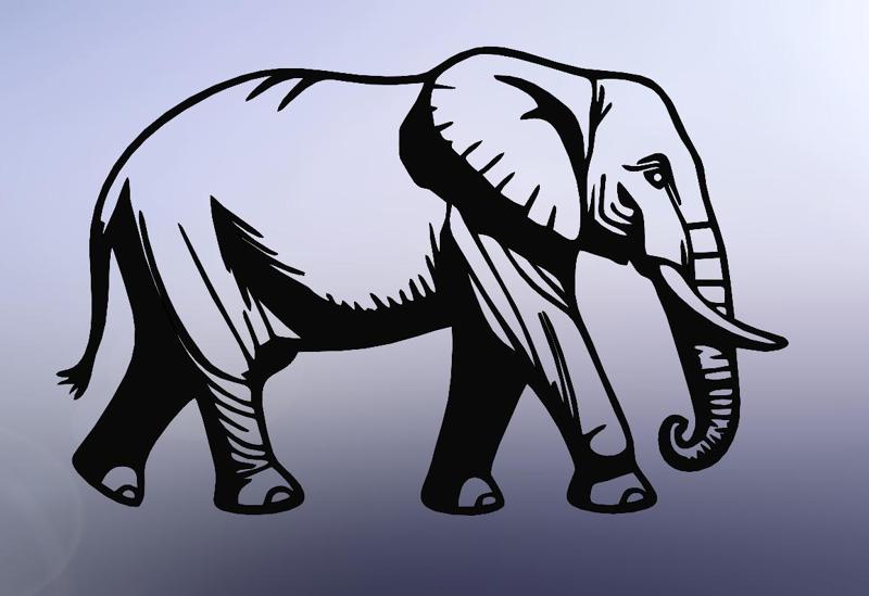 Majestic Elephant - Line Art Illustration