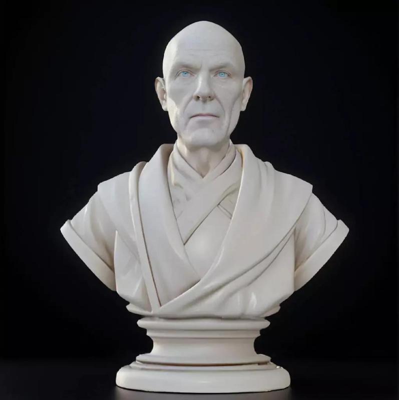 Martial Arts Priest head Bust 3D Model STL Printable Spiritual