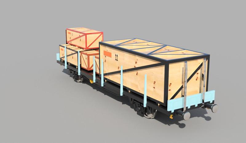 1/87 - HO Scale - Wooden boxes Cargo Train