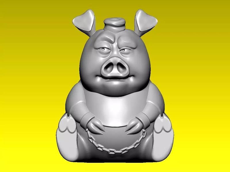 Pig Funny  - Animal - statue - 3D print