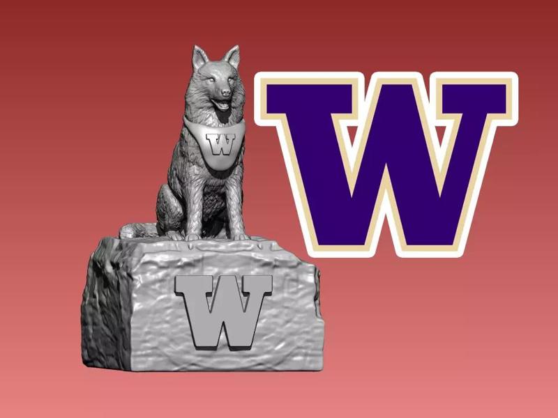 NCAA - Washington huskies mascot statue - 3d Print