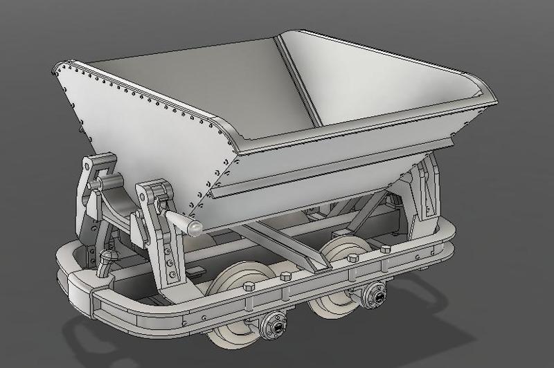 heavy frame -  0.75m³ pan Narrow gauge waggon in 1/32nd scale, Muldenkipper DIN5962