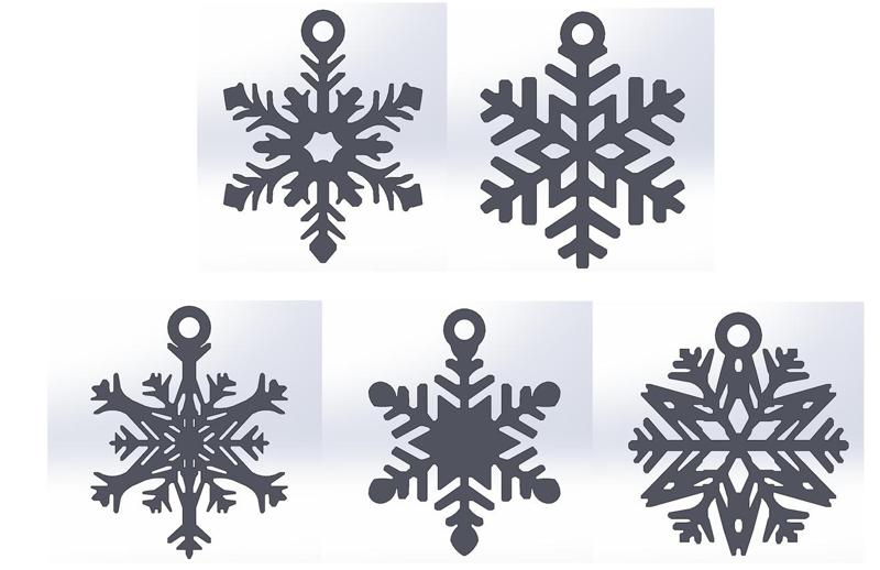 Christmas ornaments, snowflake Pack 2