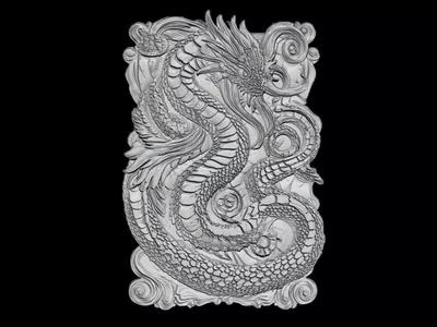 Hydra Dragon Sculpture Mythical Relief Art