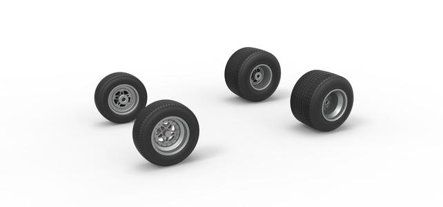 Wheel set of Dirt Sprint car Scale 1:25