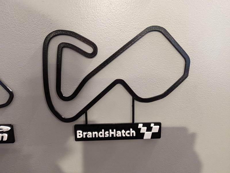 Brands Hatch Track Map with Nameplate Wall Art