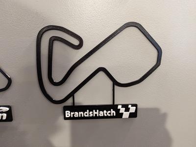 Brands Hatch Track Map with Nameplate Wall Art