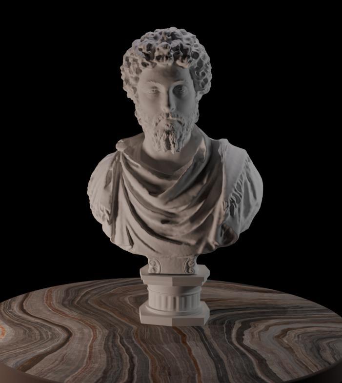 Ancient Greek Sculpture - Bust of Marcus Aurelius the Philosopher in Paris Museum