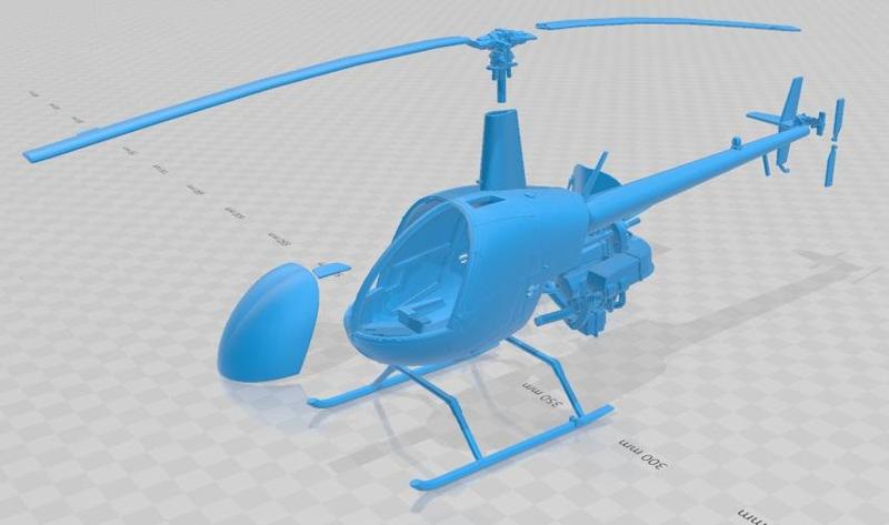 Helicopter Robinson R22 Red Printable