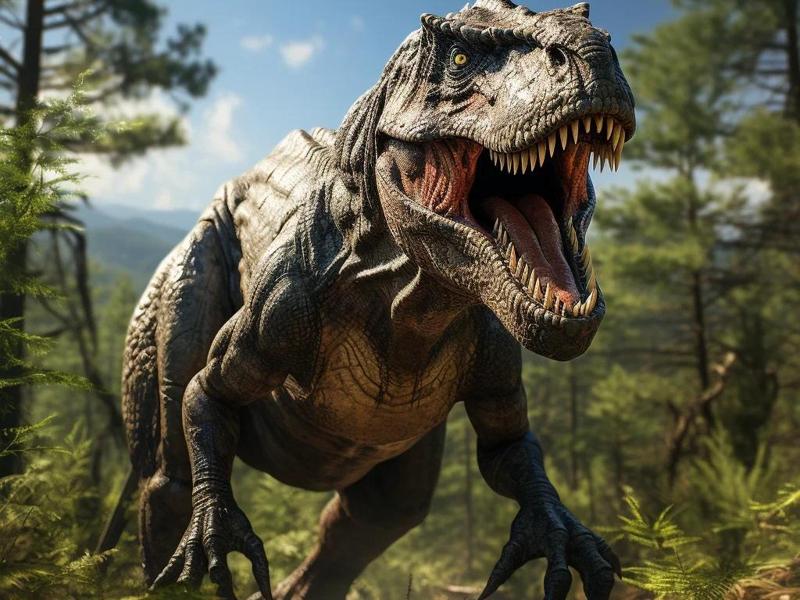 The venerable T-Rex featured in the film 'Jurassic Park One'; the Tyrannosaurus Rex of 'Jurassic World'