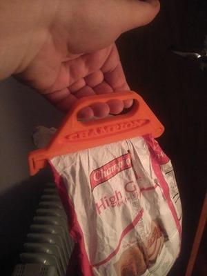 Flour bag sealer and handle