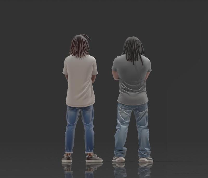Urban Rasta Duo 1/64 Scale Figures Set : Urban Rasta Duo 1/64 Scale Figures