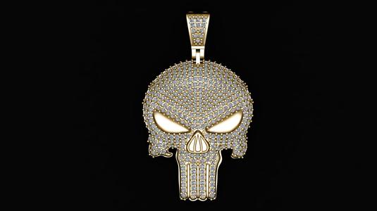 Hip Hop Skull diamond pendants 3D Print Models