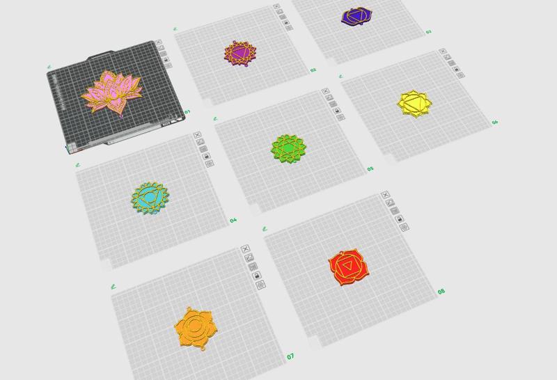 Cadena Chakras con Flor de Loto – Diseño 3D – Listo para BambuLab  Imprimir