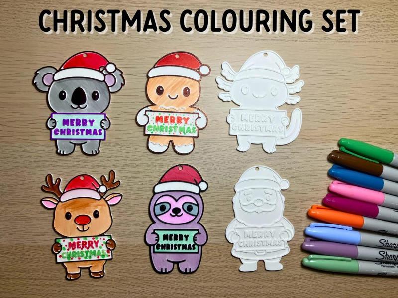 Christmas Colouring Characters Set - Ornaments