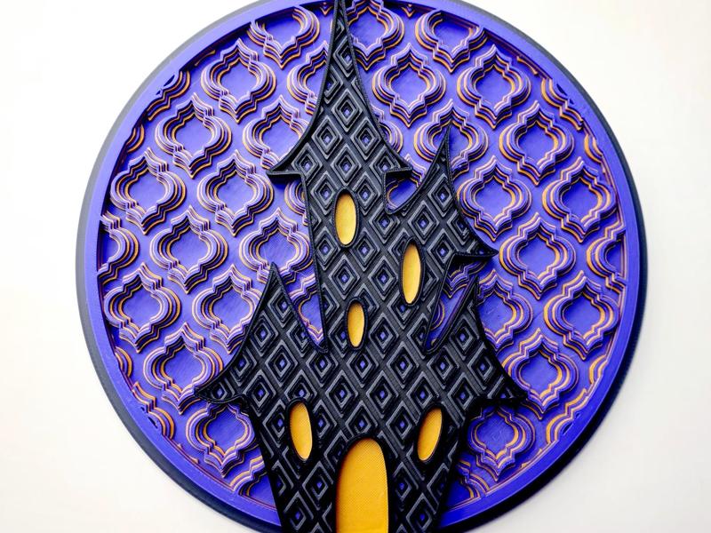 Halloween Haunted House Dimensional Mosaic