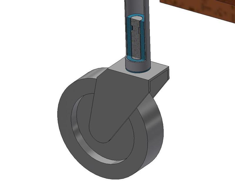 3/4 EMT Conduit to Caster (7/16" Stem) Adapter