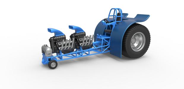 Diecast Pulling tractor with 2 engines V8 Scale 1:25