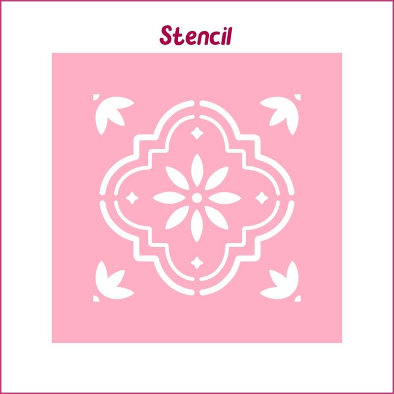Tile Stencil  – STL 3D Print files, SVG Cutting files. T01