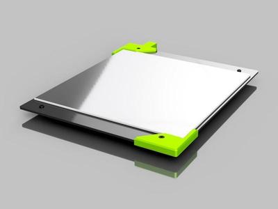 Tevo Tornado | Ikea Lots / Ultrabase / glass / mirror (4mm) heatbed brackets with cable strain relief