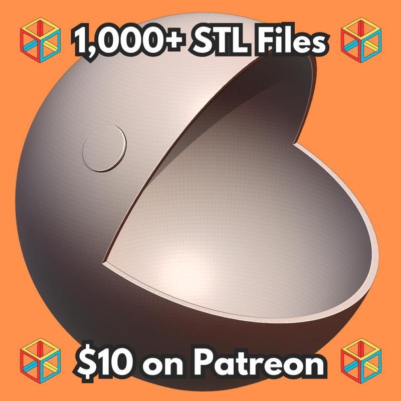 Pac Man Coin Key and Trinket Tray with Storage in Mouth MineeForm FDM 3D Print STL File