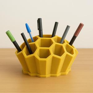 3D Honeycomb Pen Holder, Desk Organizer, Pen, Brush & Accessory Holder, Office Supplies, Ready to Print Gift, 3D STL File Digital Download
