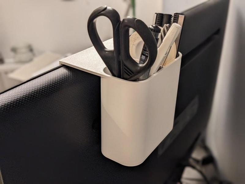 Hanging pen organizer for monitors