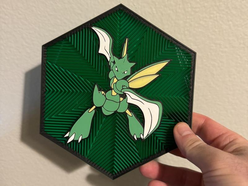 #123 Scyther Hex Wall Art