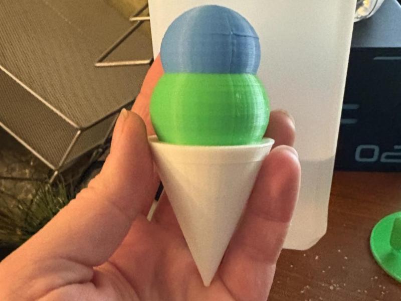 Ice-cream Cone Printer Poop Filled Rattle Toy