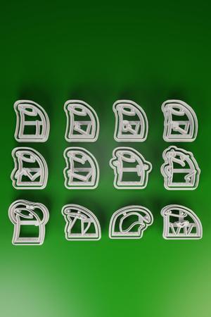 12 FLORK COOKIE CUTTERS STAMP