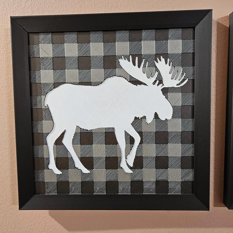 Plaid Moose #1 200mm x 200mm