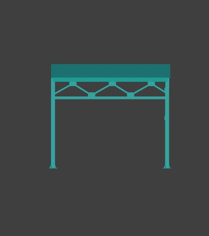 Veranda Shelter Shade 2 Warehouse Cover 3D PRINT STL