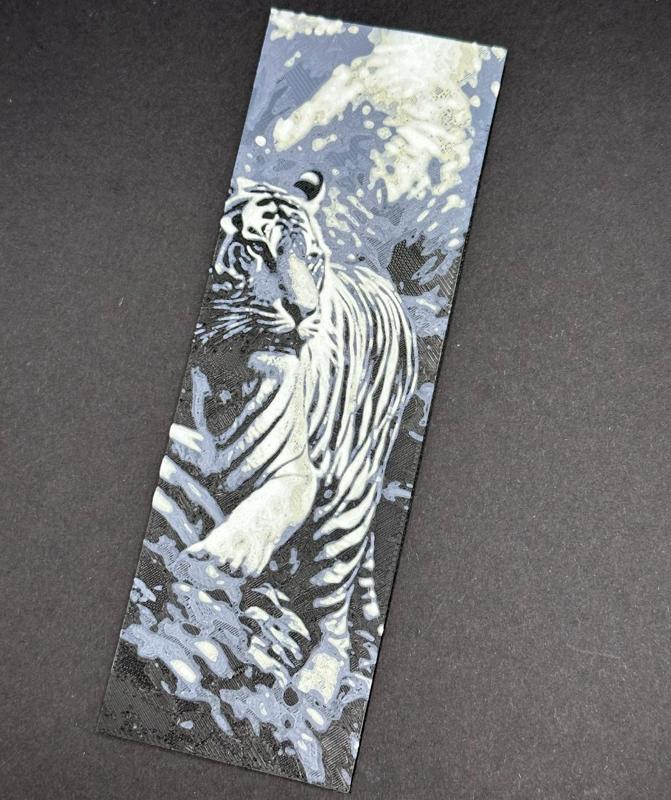 Hueforge Tiger Bookmark