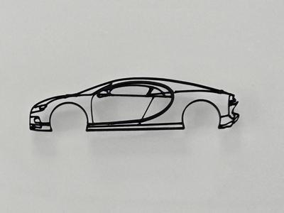 Bugatti Chiron Wall Art Minimalist Silhouette Model